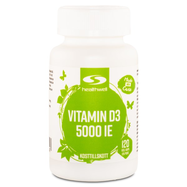 Healthwell Vitamin D3 5000 IE, 120 kaps
