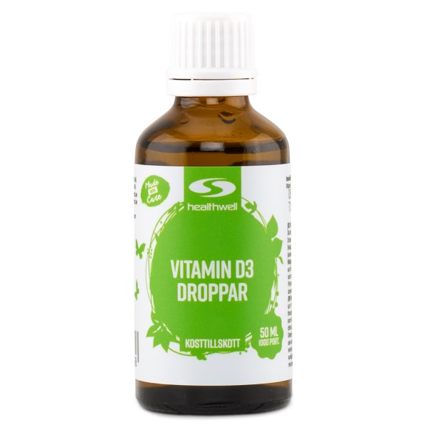 Healthwell Vitamin D3 Droppar, 50 ml