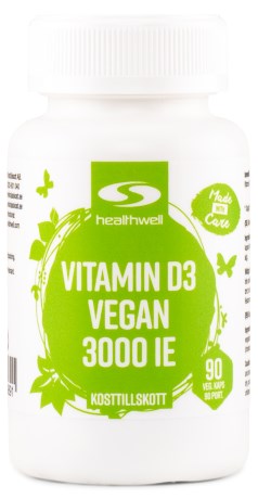 Miniatyrbild Healthwell Vitamin D3 Vegan 3000 IE, 90 kaps