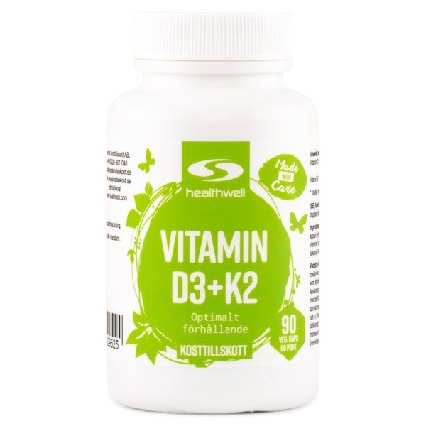 Healthwell Vitamin D3+K2, 90 kaps
