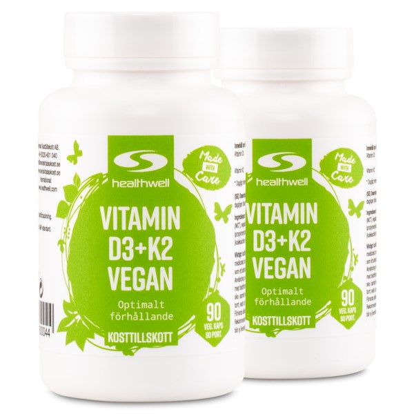 Healthwell Vitamin D3+K2 Vegan, 180 kaps