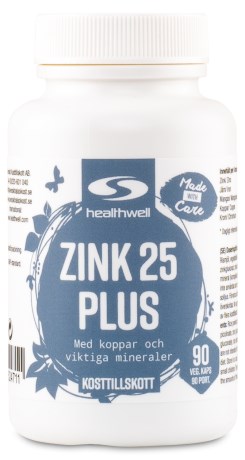Miniatyrbild Healthwell Zink 25 Plus, 90 kaps