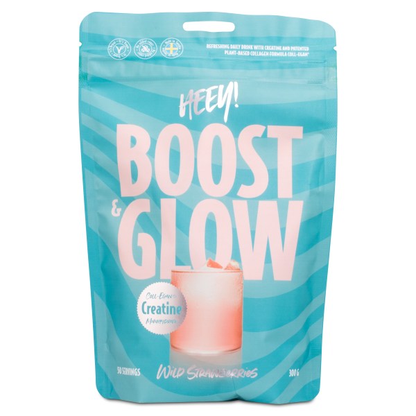 HEEY Boost & Glow, Creatine + Coll-egan, Smultron, 300 g