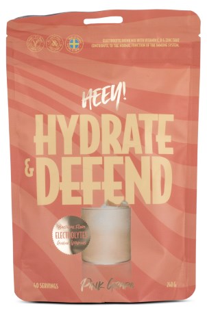 Miniatyrbild HEEY Hydrate & Defend, Electrolytes + Immune Support, Pink Grape, 240 g
