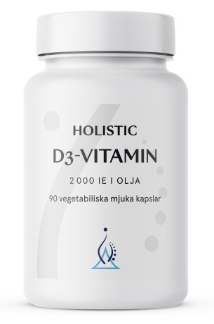 Miniatyrbild Holistic D3-vitamin i kokosolja, 90 kaps, 2000 IE