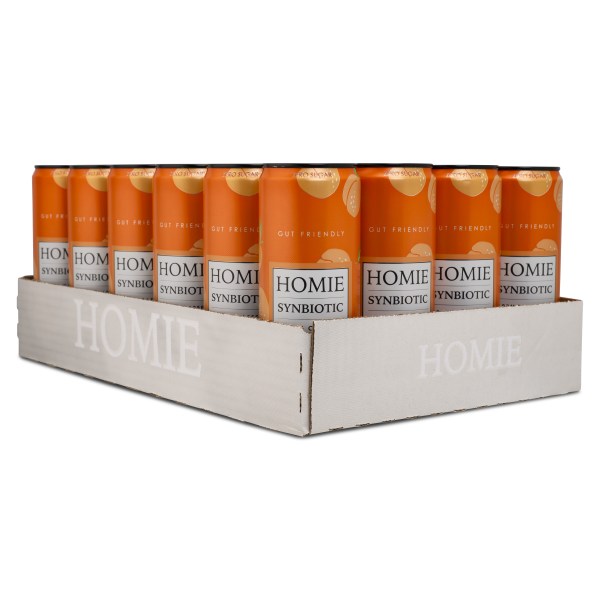 Homie Wake Up Synbiotic, Peach Nectarine, 24-pack