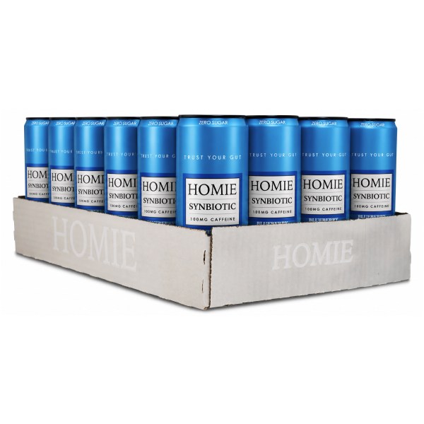 Homie Wake Up Synbiotic, Blueberry, 24-pack