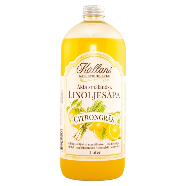 Källans Naturprodukter Linoljesåpa Doft, 1 L, Citrongräs