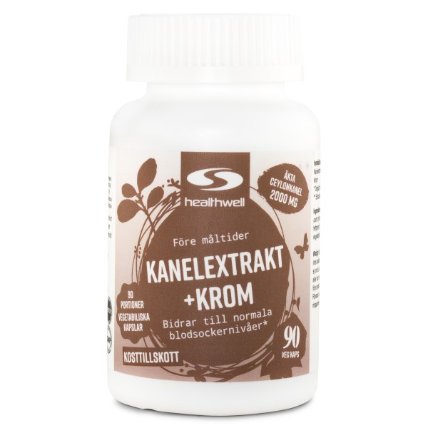 Healthwell Kanelextrakt+Krom - Kort datum 90 kaps