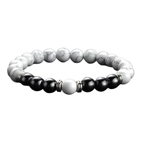 Miniatyrbild Kristallpunkten Armband Vit Howlit & Hematit, 1 st