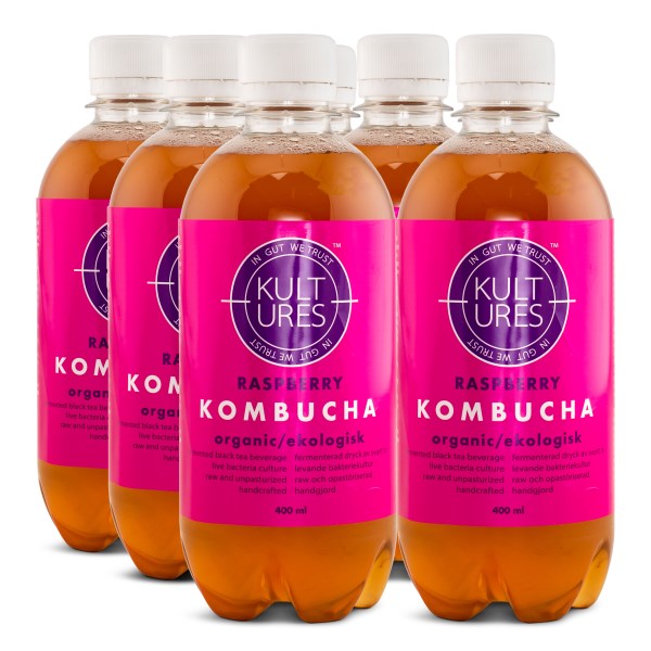 Kultures Kombucha, Hallon, 6-pack