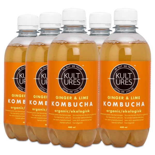Kultures Kombucha, Ingefära & Lime, 6-pack