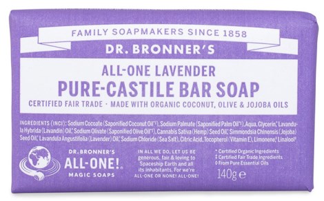 Miniatyrbild Dr Bronner Pure Castile Bar Soap Lavender, 140 g