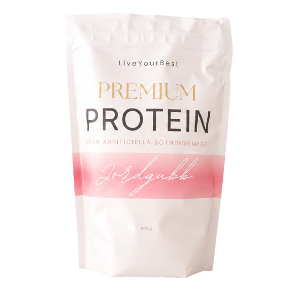 LiveYourBest Premium Protein, Jordgubb, 500 g