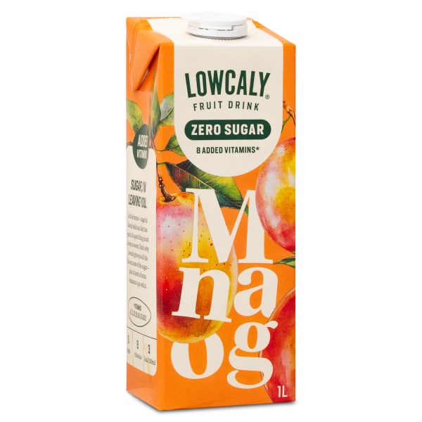 Lowcaly Fruktdryck, Mango, 1 L