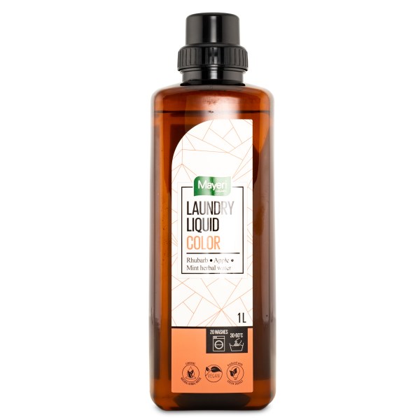Mayeri Laundry Liquid Color, 1 L, Rhubarb/Apple/Mint herbal water