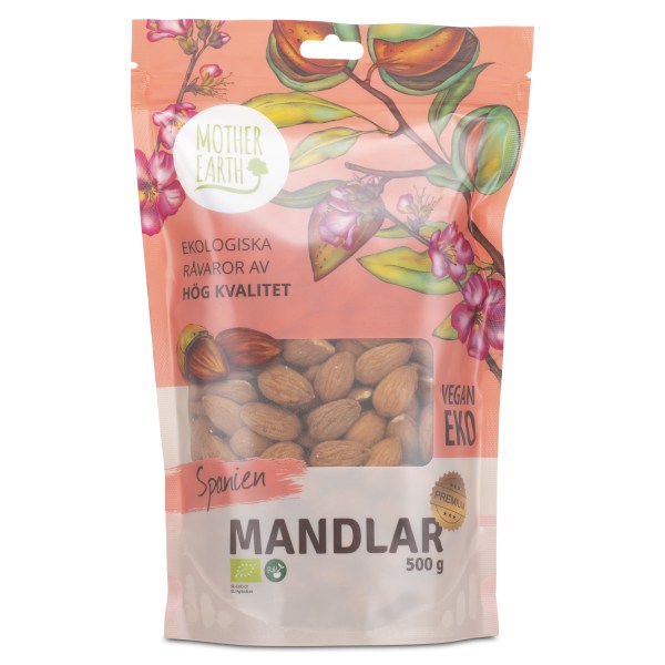 Mother Earth Mandlar Premium Raw & Eko, 500 g