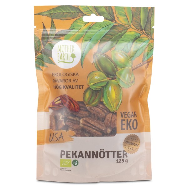 Mother Earth Pekannötter Premium Raw & Eko, 125 g
