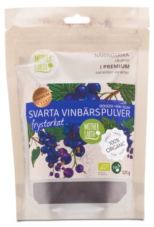 Miniatyrbild Mother Earth Svarta Vinb�rspulver Nordisk Eko, 125 g