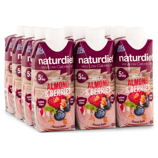 Naturdiet Low Sugar Shake, Almond & Berries, 12-pack