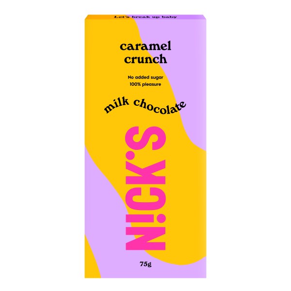 Nicks Milk Chocolate, Caramel Crunch, 75 g