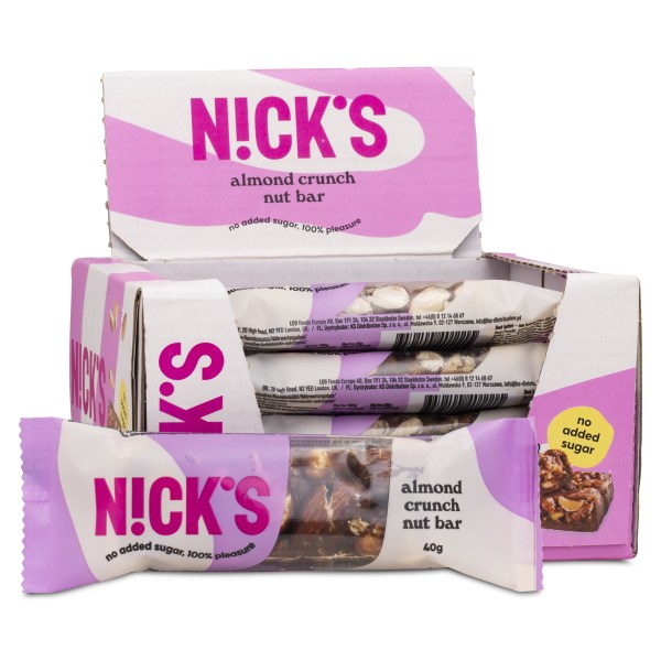 Nicks Nut Bar, Almond Crunch, 12-pack