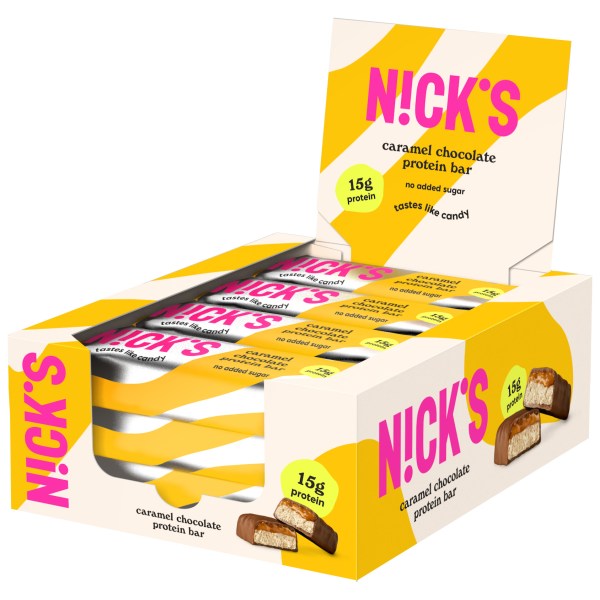 Nicks Protein Bar , Caramel chocolate, 12-pack