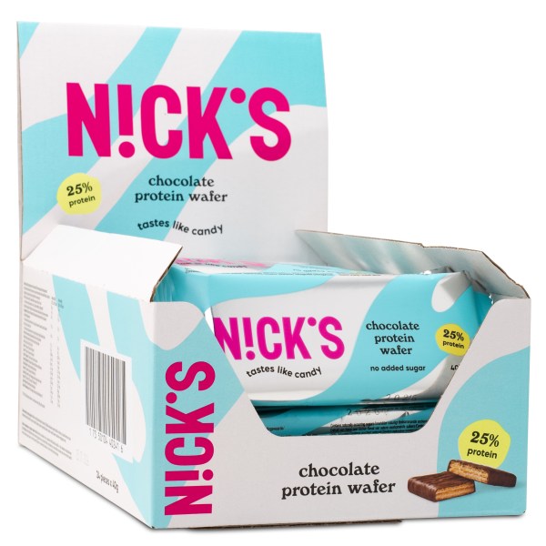 Nicks Protein Wafer, Chocolate, 24-pack