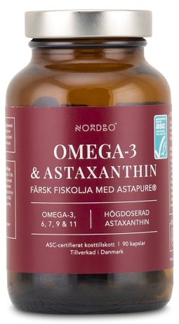Miniatyrbild Nordbo Omega-3 & Astaxanthin, 90 kaps
