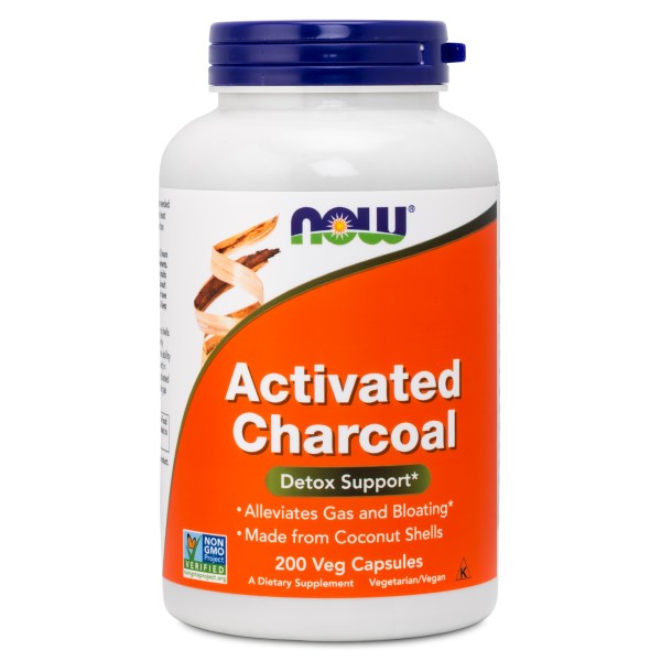 NOW Activated Charcoal, 200 kaps