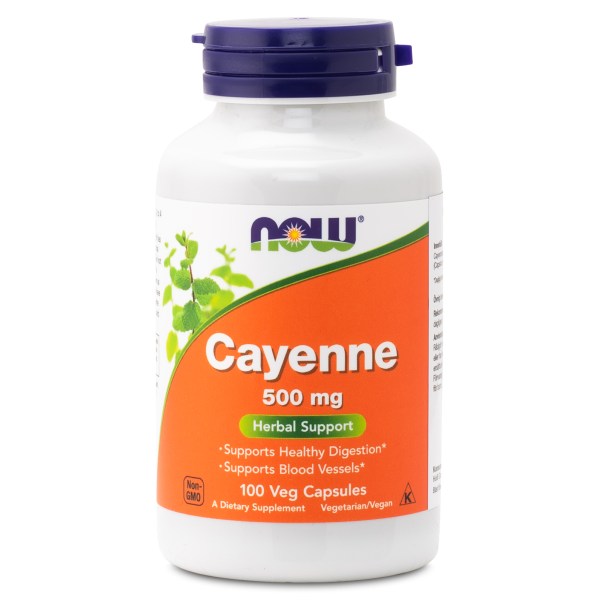 NOW Cayenne 500 mg, 100 kaps