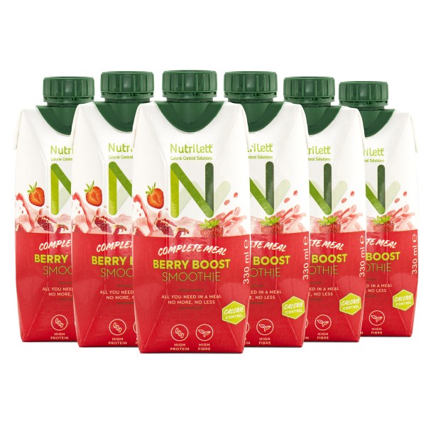 Nutrilett Less Sugar Smoothie, Berry Boost, 6-pack