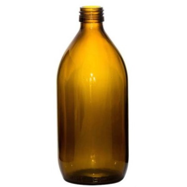 Healthwell PURE Glasflaska Brun, 500 ml