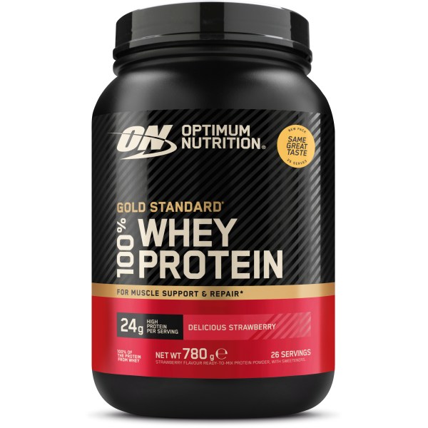 Optimum Nutrition 100% Whey Gold Standard, Jordgubb, 780 g