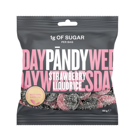 Miniatyrbild P�ndy Candy, Strawberry/Liquorice, 50 g