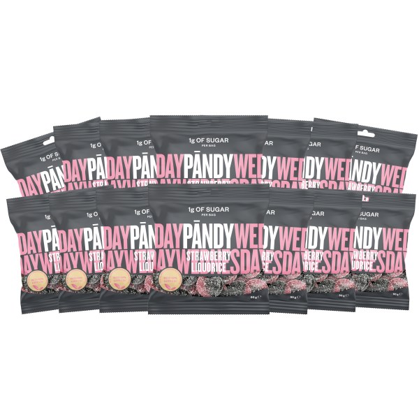 Pändy Candy, Strawberry/Liquorice, 14-pack