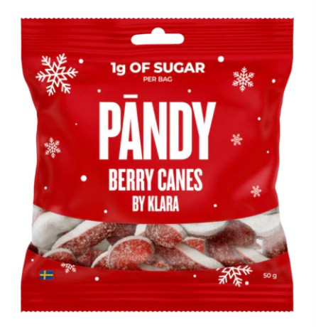 Miniatyrbild P�ndy Candy Berry Canes by Klara, 50 g