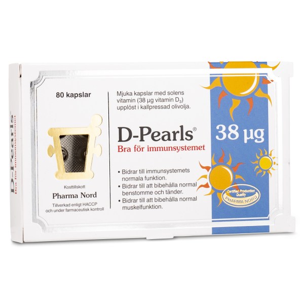 Pharma Nord D-Pearls Vitamin D3 38 mcg, 80 kaps