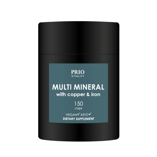 Prio Vitality Multi Mineral with Copper & Iron, 150 kaps