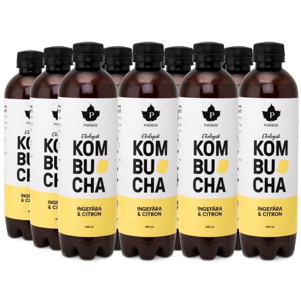 Pureness Kombucha Eko, Ingefära & Citron, 12-pack