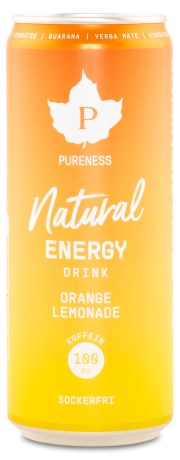 Miniatyrbild Pureness Natural Energy Drink, Orange Lemonade, 330 ml