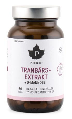 Miniatyrbild Pureness Tranbrsextrakt + D-mannose, 60 kaps