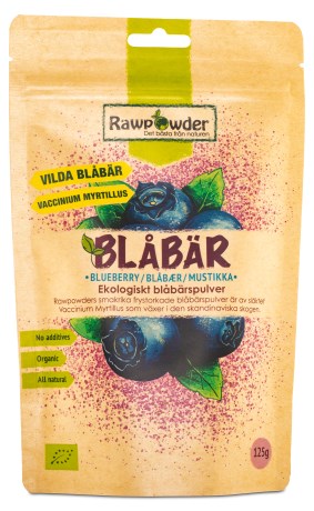 Miniatyrbild RawPowder Bl�b�rspulver EKO, 125 g