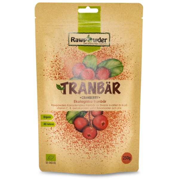 RawPowder Ekologiska Tranbär 250 g