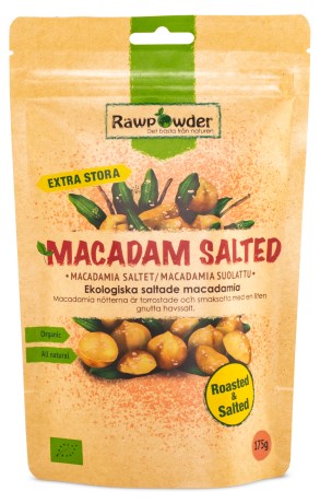 Miniatyrbild RawPowder Macadam N�tter Saltade/Rostade, 175 g