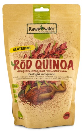 Miniatyrbild RawPowder R�d Quinoa EKO, 500 g