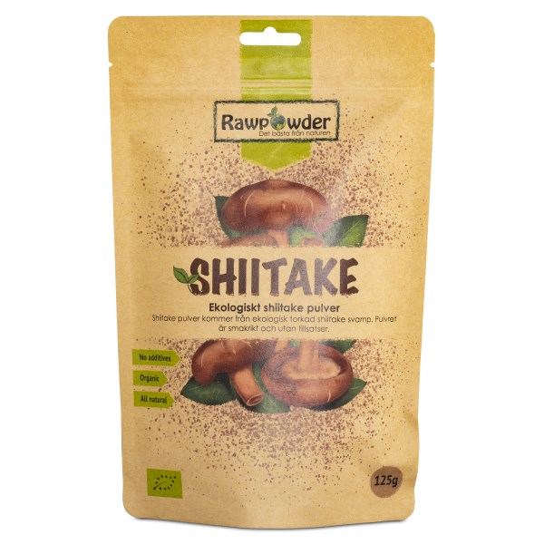 RawPowder Shiitake-pulver EKO, 125 g