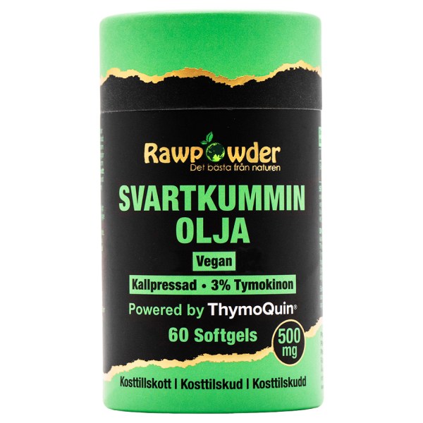 RawPowder Svartkumminolja 500 mg, 60 softgel