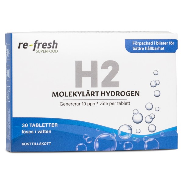 Re-fresh Superfood H2 - Molekylärt Hydrogen, 30 tabl