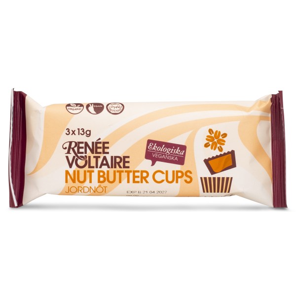 Renee Voltaire Nut Butter Cups, Jordnöt, 3-pack